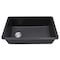 Msi Black Single Bowl 31in X 19in Quartz Undermount  Kitchen Sink ZOR-QTZ-SBSNK-0103 - alternate 1
